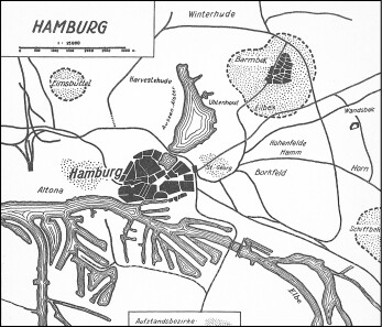 Die Aufstandsbezirke in Hamburg.